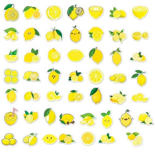 Zitronen-Frucht-Aufkleber - 50 Stück Ästhetische Aufkleber PVC Zitronenaufkleber | Multifunktionale Cartoon Aufkleber -Graffiti Aufkleber Für Laptop Auto Scrapbook von Generisch