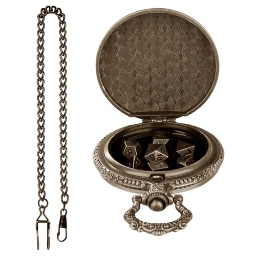Zubehör für Rollenspiele, Brettspiele, Taschenuhr-Gehäuse | Lustige Vintage-Würfel-Brettspiele | Exquisite Spielwürfel, Ultimatives Würfelset für Partys, Picknicks, Familientreffen von Generisch