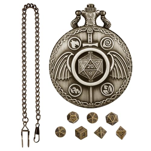 Zubehör für Rollenspiele, Brettspiele, Taschenuhr-Gehäuse | Lustiger Steampunk-Stil - Exquisites Würfelset und Spielwürfel für Unterhaltung und Stil von Generisch