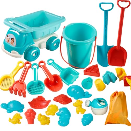 Zubehör für Sandspiele - Sandcastles Bauset | 29 Teile Spielzeug in Sandbox, tragbarer Eimer, Kunststoff-Strandeimer Und Schaufel, Harke, Siebe, Formen, Lattin Zubehör für Sandspiele - Sandcastles Bauset | 29 Teile Spielzeug in Sandbox, tragbarer Eimer, Kunststoff-Strandeimer Und Schaufel, Harke, Siebe, Formen, Lattin von Generisch
