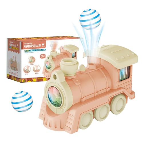 Zugspielzeug, Blowing Ball -Zug, lehrreiches sensorisches Set mit Geräuschen und Lichtern, interaktives Spiel für Kinder Mädchen, Early Learning Developmental Toy Preschool von Generisch
