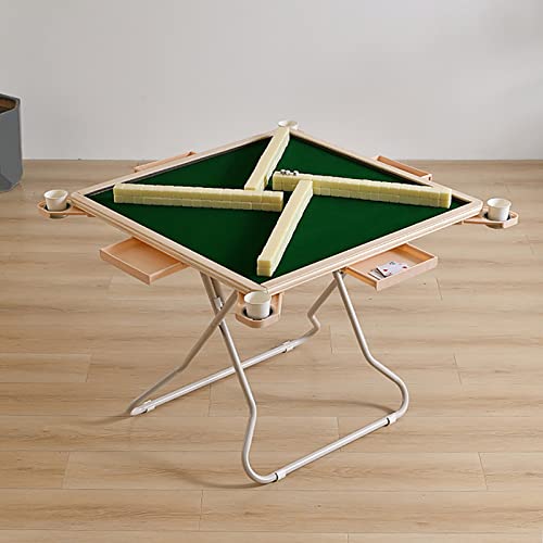 Zusammenklappbarer Mahjong-Tisch, tragbarer Spieltisch für 4 Spieler, mit Getränkehaltern und Chip-Tabletts für Poker, Blackjack und Dominosteine Zusammenklappbarer Mahjong-Tisch, tragbarer Spieltisch für 4 Spieler, mit Getränkehaltern und Chip-Tabletts für Poker, Blackjack und Dominosteine von Generisch