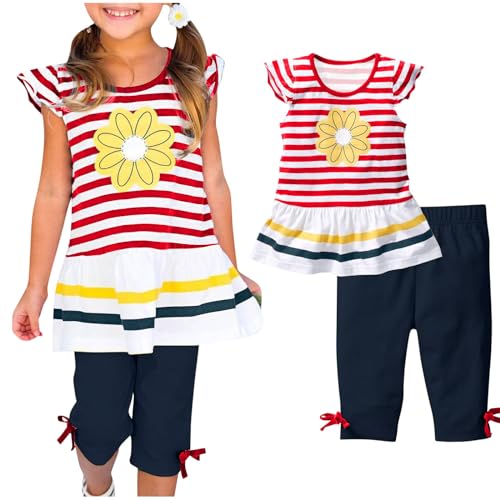 Zweiteiliges Outfit für Mädchen, formelle Rüschen, kurzärmelig, gestreiftes T-Shirt und Hose, Mädchen-Kleidungsset, 11–12 Jahre, Baby-Mädchen, Pullover, Kleid, Mädchen-Outfits, 11–12 Jahre, Zweiteiliges Outfit für Mädchen, formelle Rüschen, kurzärmelig, gestreiftes T-Shirt und Hose, Mädchen-Kleidungsset, 11–12 Jahre, Baby-Mädchen, Pullover, Kleid, Mädchen-Outfits, 11–12 Jahre, von Generisch