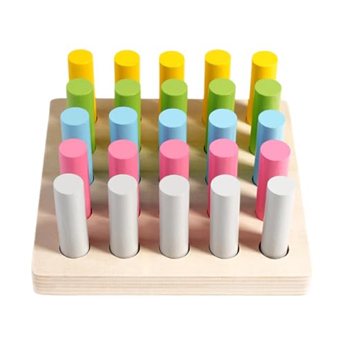 Zylinderblöcke Spielzeug - Stick Spielzeug, Holzhandwerkstöcke Kinder | Holzknopf -Holzfarbe passende Sticks Spielzeug | Pädagogische sensorische Farbspiele, Feinmotorik -Fähigkeiten Spielz Zylinderblöcke Spielzeug - Stick Spielzeug, Holzhandwerkstöcke Kinder | Holzknopf -Holzfarbe passende Sticks Spielzeug | Pädagogische sensorische Farbspiele, Feinmotorik -Fähigkeiten Spielz von Generisch