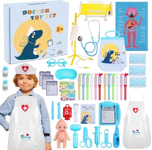 arztkoffer Kinder - 43 PCS doktorkoffer Kinder für Junge, medizinisches Kit, Phantasiespielzeug, Geschenk für Kinder ab 3 Jahren, Blau von Generisch