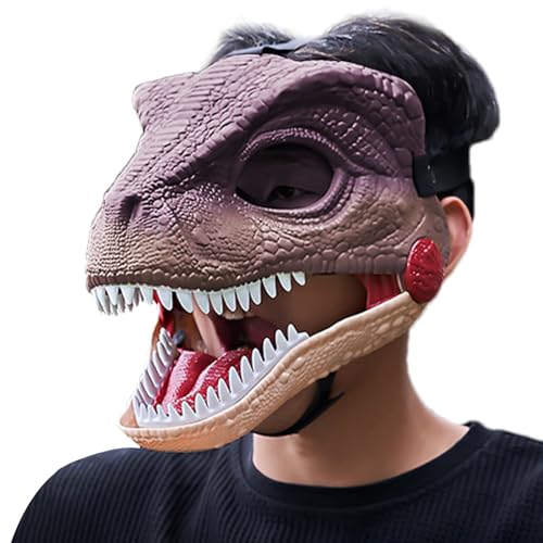 din Masque Moving Jaw - Realistischer Dinosaurierkopf Masque | Vielseitiger Film-inspiriertes Rollenspielspielzeug mit Sound | Dinosaurierkopfmaske für Halloween, Weihnachten, Themenpartys von Generisch
