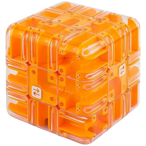 großes Labyrinth-3D-Puzzle, 3D-Labyrinthwürfel, Gehirntrainingsspielzeug für räumliches Vorstellungsvermögen zum Stressabbau und zur Entwicklung der Logik (Rot) von Generisch