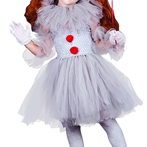 halloween kostüm kinder,halloween kostüm jungen,Prinzessin Tutu Tüll Kleid Festzug Geburtstag Party Abendkleid Halloween Cosplay(Grey #34, 9-10 Years) von Generisch