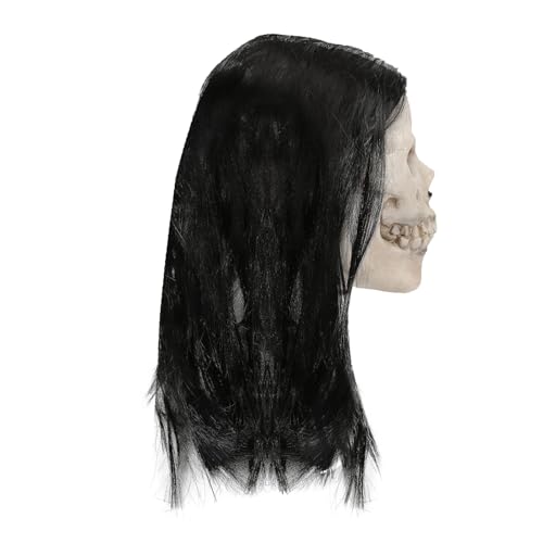 hallowen Scary Maske | Geistermaske mit Latexhaaren | Atmungsaktives Accessoire und realistisches Detail | Für Cosplay -Horrorkostüm und Themenparty hallowen Scary Maske | Geistermaske mit Latexhaaren | Atmungsaktives Accessoire und realistisches Detail | Für Cosplay -Horrorkostüm und Themenparty von Generisch