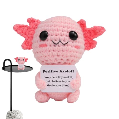 inspirierende Axolotl gestrickt | Stricke Axolotl -Spielzeug - Emotional unterstützend plüschig, inspiriert Spielzeug, niedliche weiche Emotion zur Ermutigung von Generisch