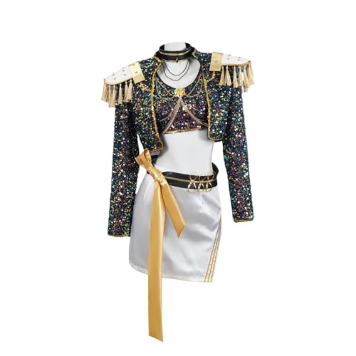 kpop Demon Cosplay Kinder, Rumi Mira Zoey K Pop Cosplay Rollenspiel Uniform Komplettes Set Huntrix Merch Kostüm Outfit Halloween Party Karneval Outfits für Frauen von Generisch