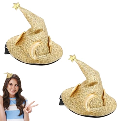 -ni Halloween Zaubererhut, Zaubererhut, Haarspangen, Hexenhut, Cosplay-Hut, Haarspange, für Halloween-Kostüme, Cosplay-Zauberer-Hut-Clip für Frauen und Mädchen, ni-Hut-Haarspange von Generisch