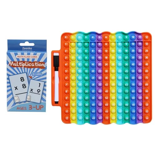 rainbowmathcard Multiplikation Pop it 30,5 x 30,5 cm, Times Table Toys with Math Flash Cards, Rainbow Poppet Fidget Chart Board.Learning Toy Stress Relief Fidgets for School Kid rainbowmathcard Multiplikation Pop it 30,5 x 30,5 cm, Times Table Toys with Math Flash Cards, Rainbow Poppet Fidget Chart Board.Learning Toy Stress Relief Fidgets for School Kid von Generisch