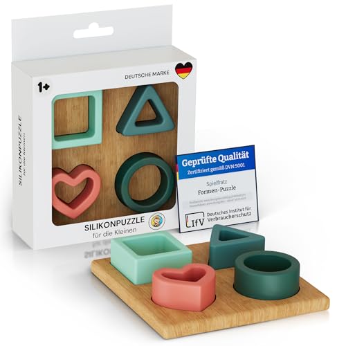 spielfratz - 2in1 Montessori-Puzzle & Beiß-Spielzeug aus BPA-freiem Silikon und Holz - ab 6 Monaten - Silikonpuzzle - Schadstofffrei & laborgeprüft, sicheres Babyspielzeug spielfratz - 2in1 Montessori-Puzzle & Beiß-Spielzeug aus BPA-freiem Silikon und Holz - ab 6 Monaten - Silikonpuzzle - Schadstofffrei & laborgeprüft, sicheres Babyspielzeug von Generisch