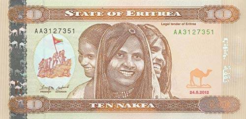 Eritrea Pick-Nr: 12 bankfrisch (I) 2012 10 Nakfa (Banknoten für Sammler) von Generische