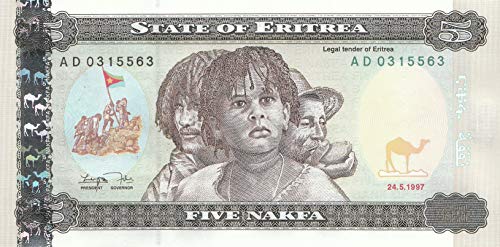 Eritrea Pick-Nr: 2 bankfrisch (I) 1997 5 Nakfa (Banknoten für Sammler) von Generische
