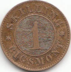 Generische Dänemark KM-Nr.: 763 1856 Mzz. Reichsapfel sehr schön Bronze 1856 1 Skilling Rigsmont (Münzen für Sammler) von Generische