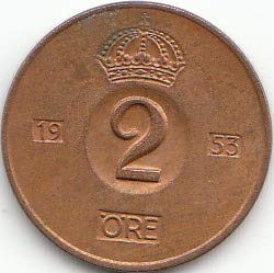 Generische Schweden KM-Nr. : 821 1964 vorzüglich Bronze 1964 2 Öre Gustav VI. Adolf (Münzen für Sammler) von Generische