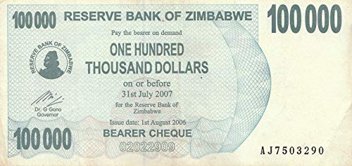 Generische Simbabwe Pick-Nr: 48b gebraucht (III) 2006 100.000 Dollars (Banknoten für Sammler) von Generische