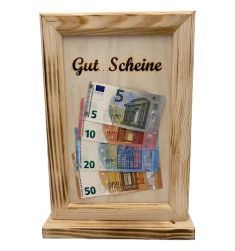 * Gut…Scheine – Geldgeschenk Hochzeit Weihnachten Geburtstag Abschied Party – Geld verschenken – Geschenke für Männer Frauen – Geldgeschenk Verpackung – aus Holz von Genial-Anders