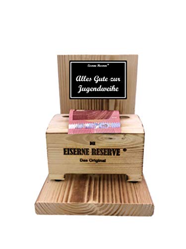 Jugendweihe Geldgeschenk - Eiserne Reserve Geldbox Geldgeschenk - Jugendweihe Geschenke Mädchen Jugendweihe Geschenke für Jungen Text s/w Alles Gute zur Jugendweihe von Genial-Anders