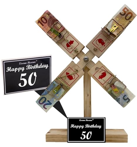 Originelle lustige Geldgeschenke zum 50. Geburtstag Geschenkideen für Männer und Frauen - Eiserne Reserve Windmühle - Geschenkverpackung aus Holz -s- Happy Birthday 50 Originelle lustige Geldgeschenke zum 50. Geburtstag Geschenkideen für Männer und Frauen - Eiserne Reserve Windmühle - Geschenkverpackung aus Holz -s- Happy Birthday 50 von Genial-Anders