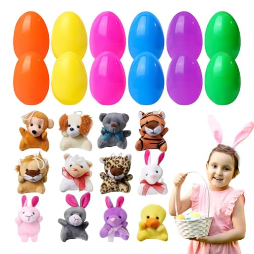 Genikeer Ostereier gefüllt mit Plüsch, vorgefüllte Ostereier - Feiertagsgefüllungskorb Plüsch Stuff,Ostereier mit Tierspielzeug für Klassenzimmer -Preisjagdfüller Genikeer Ostereier gefüllt mit Plüsch, vorgefüllte Ostereier - Feiertagsgefüllungskorb Plüsch Stuff,Ostereier mit Tierspielzeug für Klassenzimmer -Preisjagdfüller von Genikeer