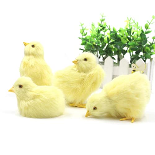 Genikeer Simulation Küken Tierpuppe - Realistische Küken Toy, Küken Figur Lebensechte Pelzige Tier Spielzeug, Huhn Kuscheltier, Simulation Küken Fotografie Simulation Huhn Ostern Küken Deko von Genikeer