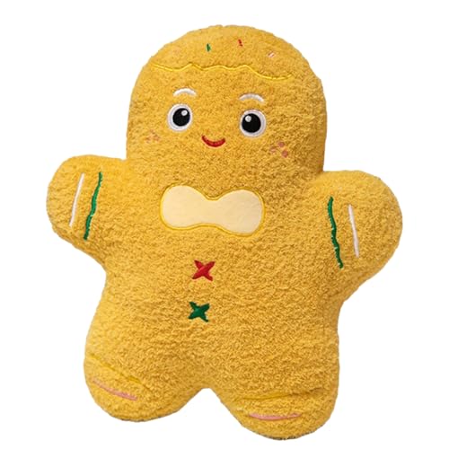 Gingerbread Man Weihnachts Plüschfigur,Weihnachts Plüschtier Stofftier - Kuscheliger Spielbegleiter Für Kinder Mädchen Auto Sofa Bett von Genikeer