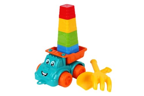 Spielzeugauto Stapelturm Set mit Traktor Spielzeug, 4 Sandförmchen, Schaufel und Rake, Sandkasten Sandspielzeug Set für Kinder ab 1 2 3 4 5 6 Jahre Mädchen Junge Spielzeugauto Stapelturm Set mit Traktor Spielzeug, 4 Sandförmchen, Schaufel und Rake, Sandkasten Sandspielzeug Set für Kinder ab 1 2 3 4 5 6 Jahre Mädchen Junge von FANCY