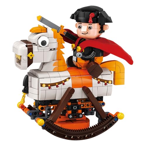 Geniteen Bausteine-Set,Mini Ritter Bausatz,Clown Set,bewegliches Schaukelpferd,Modellbausatz, Puppenspielzeug,Geschenk für Kinder und Erwachsene,Geschenk zum Geburtstag,zu Weihnachten und Neujahr von Geniteen