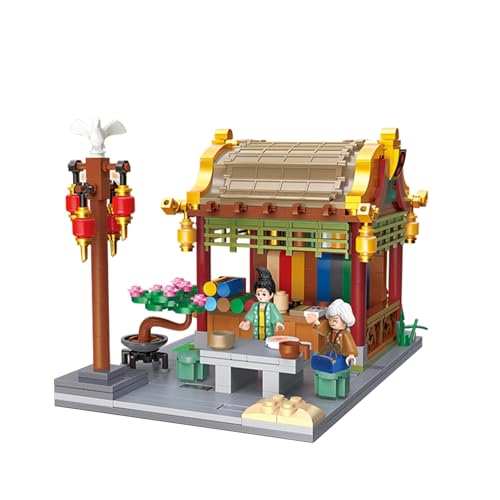 Geniteen Bausteine-Set, chinesische Architektur, Tang-Dynastie Serie 2, Bausatz-Modellbausatz, Kinder und Erwachsene, Geschenk für Geburtstag, Weihnachten und Neujahr(Satin-Shop) von Geniteen