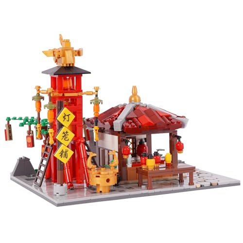 Geniteen Bausteine-Set, chinesische Architektur, Tang-Dynastie Serie 3, Bauset-Modellbausatz, Kinder und Erwachsene, Geschenk für Geburtstag, Weihnachten und Neujahr(Fengyi Laternenladen) von Geniteen