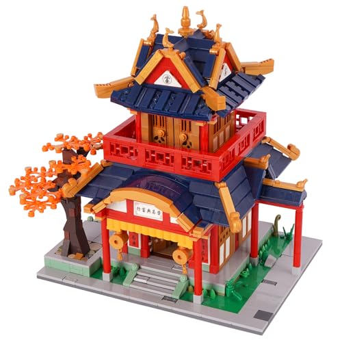 Geniteen Bausteine-Set, chinesische Architektur, Tang-Dynastie Serie 3, Bauset-Modellbausatz, Kinder und Erwachsene, Geschenk für Geburtstag, Weihnachten und Neujahr(Pfandhaus) von Geniteen