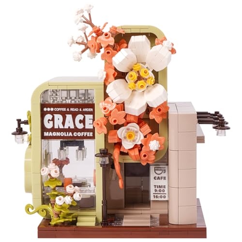 Geniteen Bausteine-Set, kreatives Ladenbau-Set, Modellbausatz und Geschenk für Kinder und Erwachsene, Lernspielzeug, Geschenk für Geburtstag, Weihnachten und Neujahr (Café) von Geniteen