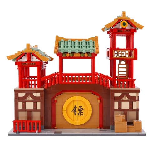 Geniteen Chinesische Architektur-Baustein-Set, Tang-Dynastie Serie 1, Bauset-Modellbausatz, Kinder und Erwachsene, Geschenk für Geburtstag, Weihnachten und Neujahr(Escort-Agentur) von Geniteen