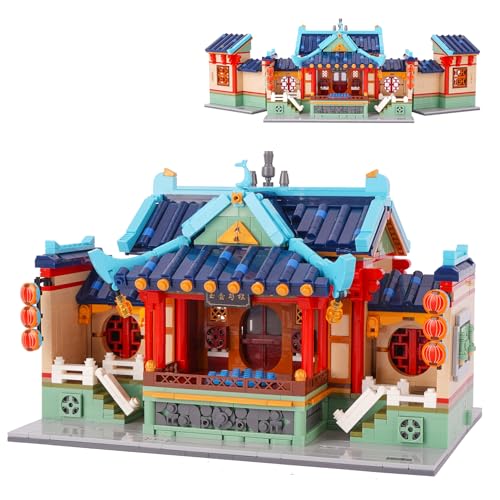Geniteen Chinesische Architektur-Baustein-Set, Tang-Dynastie Serie 1, Bauset-Modellbausatz, Kinder und Erwachsene, Geschenk für Geburtstag, Weihnachten und Neujahr(Jade Pot Goulan Bühne) von Geniteen