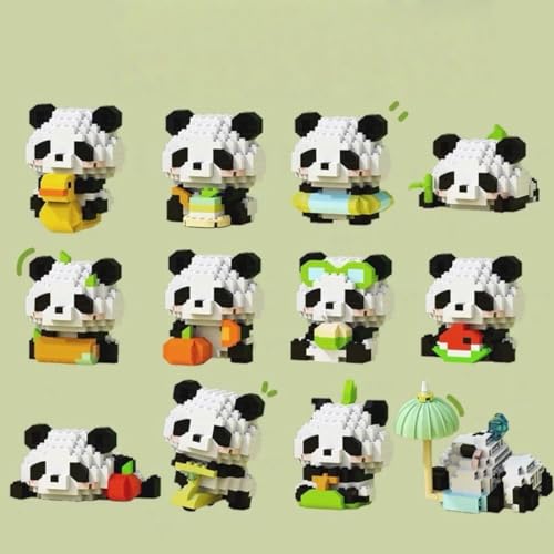 12 Set Panda Bausteine Bausatz, Mini Niedlich Panda Bausteine Set, Tierfiguren Bauset Tiere DIY Zubehör Modellbausatz, Perfekte Partygeschenke für Fans Erwachsene 12 Set Panda Bausteine Bausatz, Mini Niedlich Panda Bausteine Set, Tierfiguren Bauset Tiere DIY Zubehör Modellbausatz, Perfekte Partygeschenke für Fans Erwachsene von Genruron