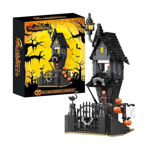Genruron Halloween Spukhaus Bausteine Bausatz, Spukhaus Bausteinset vor Weihnachten, kreatives Festival-Spielzeugset, Modular Haus Architektur Modell für Kinder Erwachsene Filmfans, 564 Teile von Genruron