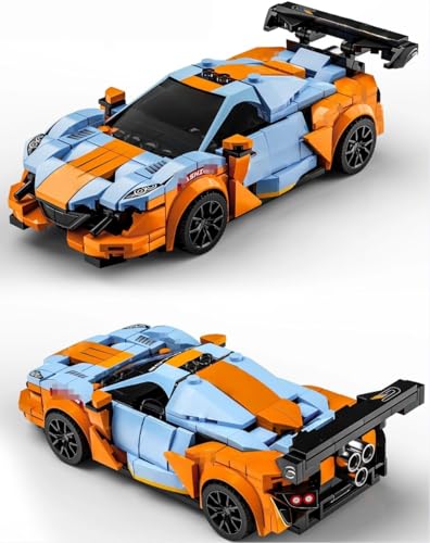 Technik Sportwagen Bausteine Bausatz, MOC Rennwagen Bausteine Set, Supersportwagen Baustaz Modellautos, Auto Spielzeug Bauset Modellbausatz Geschenke für Erwachsene Auto Fans, 326 Teile von Genruron