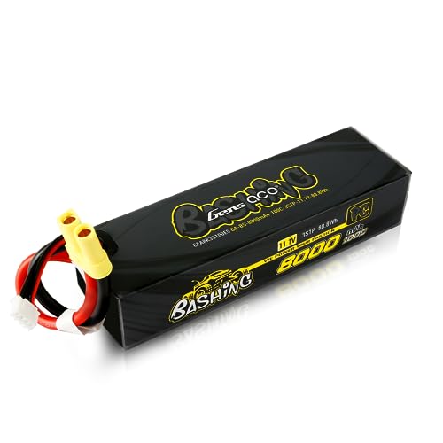 Gens ace 3S lipo 8000mAh 11.1V 3S1P 100C Bashing Series Lipo Battery mit EC5 Stecker,für Most 1/7,1/8,1/10 Scale RC Cars von Gens ace