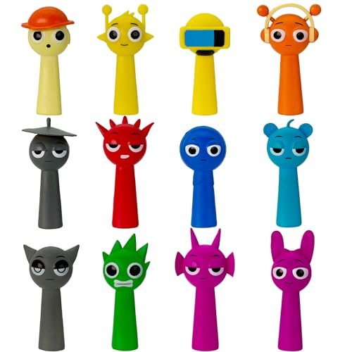 Gensly 12 Stück Bunte Figuren Raddy/Oren/Owakcx/Durple/Jevin/Wenda Figuren für Spielefans Cartoon Lustige Figuren für die Sammlung Gensly 12 Stück Bunte Figuren Raddy/Oren/Owakcx/Durple/Jevin/Wenda Figuren für Spielefans Cartoon Lustige Figuren für die Sammlung von Gensly