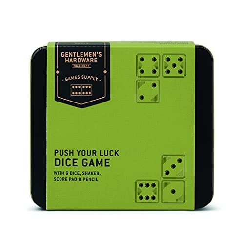 Gentlemen's Hardware GEN579 Push Your Luck Dice Game Würfelspiel, Schwarz, Einheitsgröße von Gentlemen's Hardware