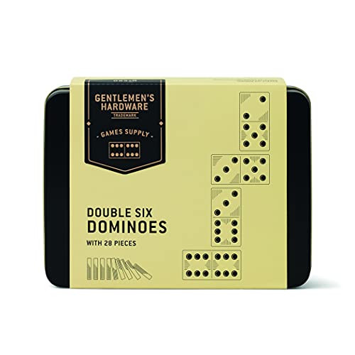 Gentlemen's Hardware GEN580 Double Six Dominoes Dominosteine, Schwarz, Einheitsgröße von Gentlemen's Hardware