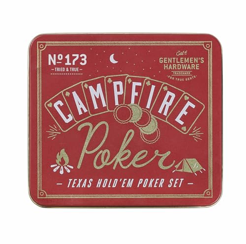 Gentlemen's Hardware Lagerfeuer Texas Hold'em Poker-Set, wasserdicht, ideal für Camping oder Angeln, praktisch von Gentlemen's Hardware