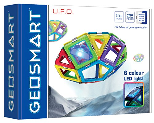 GeoSmart - U.F.O Magnetic Construction Set with 6 Colour LED-Panel, Magnetic Play, 25 Pieces, 5+ Years von GeoSmart