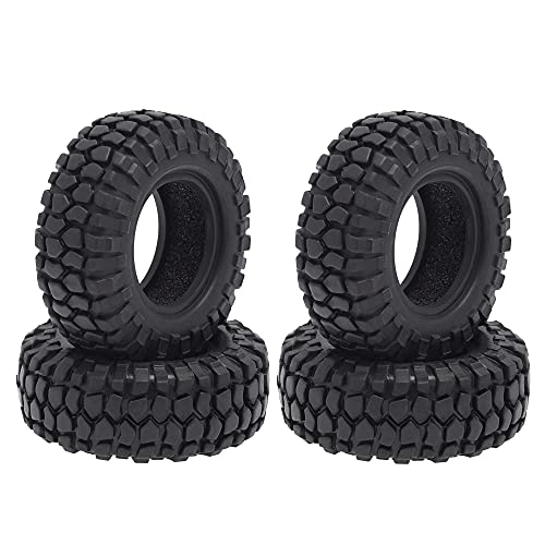 Geofray 4 STÜCK 48Mm 1.0 Weich Gummi Rad Reifen Reifen für 1/24 RC Crawler Auto Axial SCX24 90081 AXI00002 Upgrade Teile von Geofray