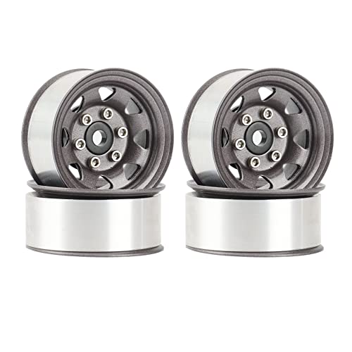 Geofray 4 StüCk 1,55 Metall Beadlock Rad Felgen Nabe für 1/10 RC Crawler Auto Axial Jr 90069 D90 CC01 LC70 MST,3 von Geofray