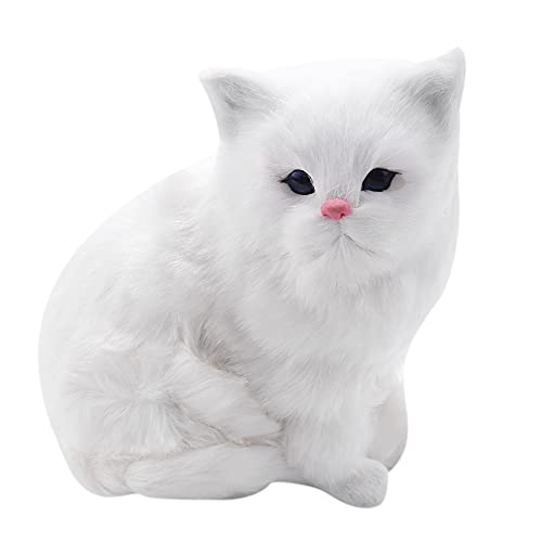 Geofray Realistische SüßE Simulation GefüLlte PlüSch WeißE Persische Katzen Spielzeug Katze Puppen Tisch Kinder MäDchen von Geofray