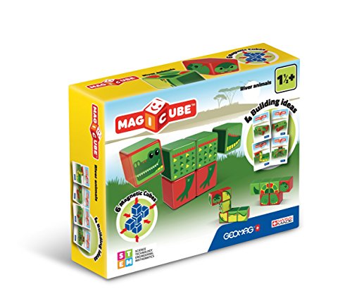 Geomag 133 Magicube River Animals Magnetwürfel für Konstruktionen, Baukasten Lernspielzeug von Geomag